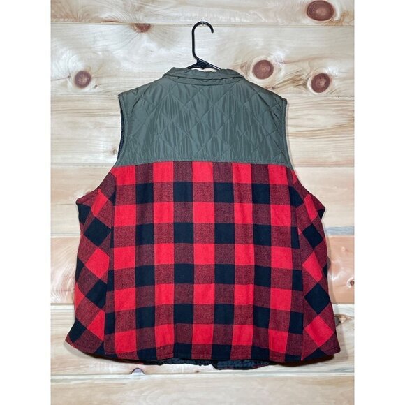 NWT! Maurice’s women’s plaid vest. 3XL red/black - Picture 3 of 3
